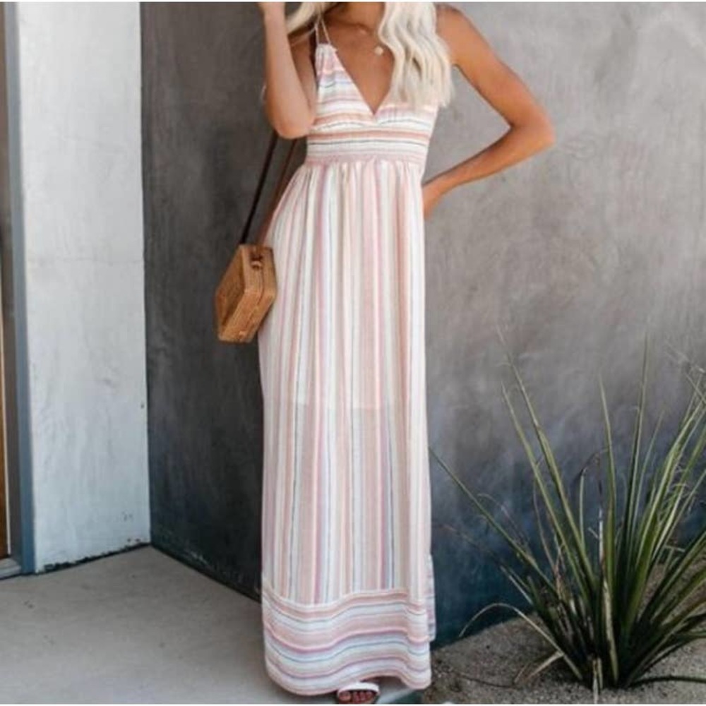VICI striped maxi dress